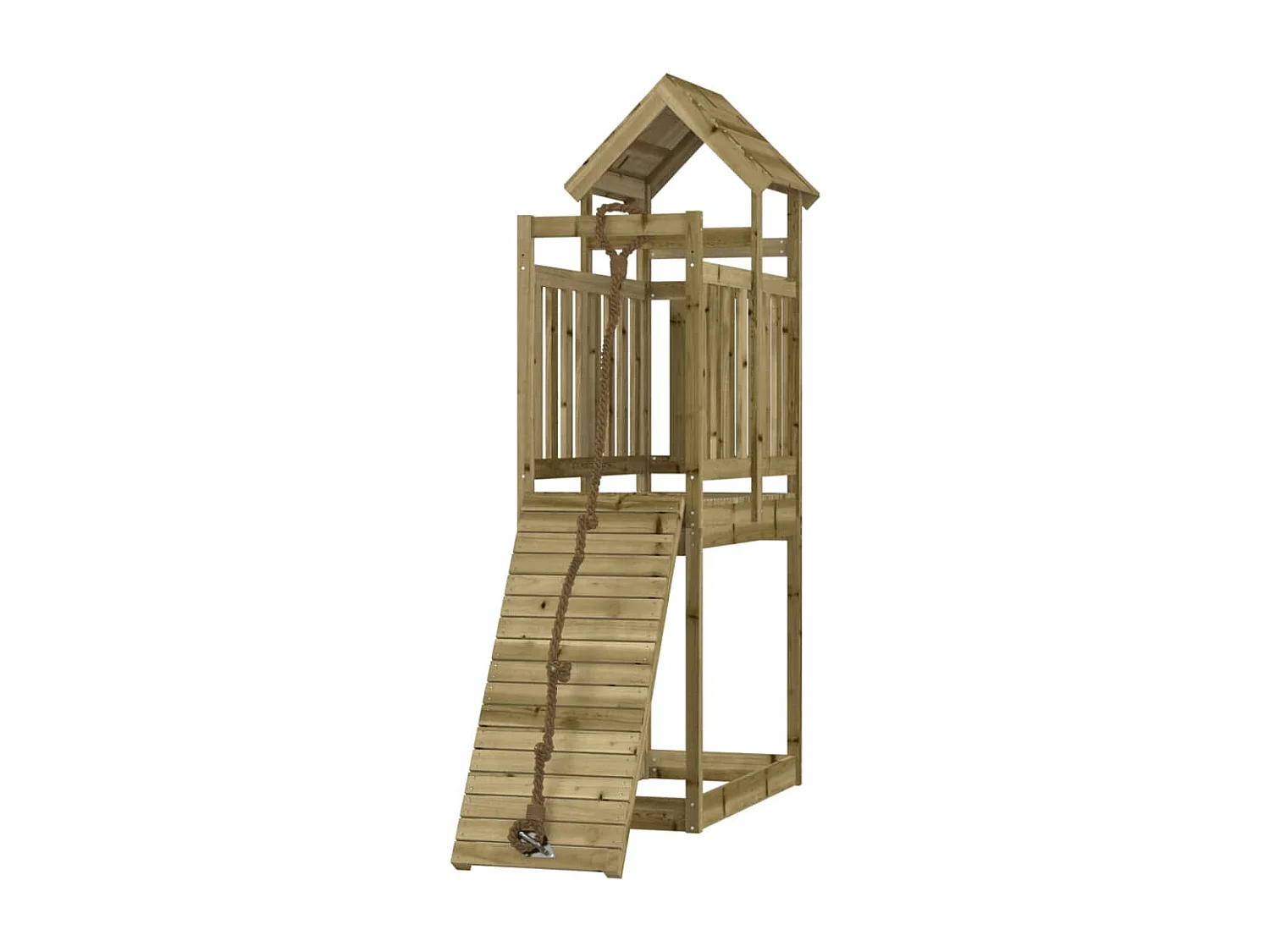 Aire de jeux avec mur d'escalade bois de pin imprégné FR40309