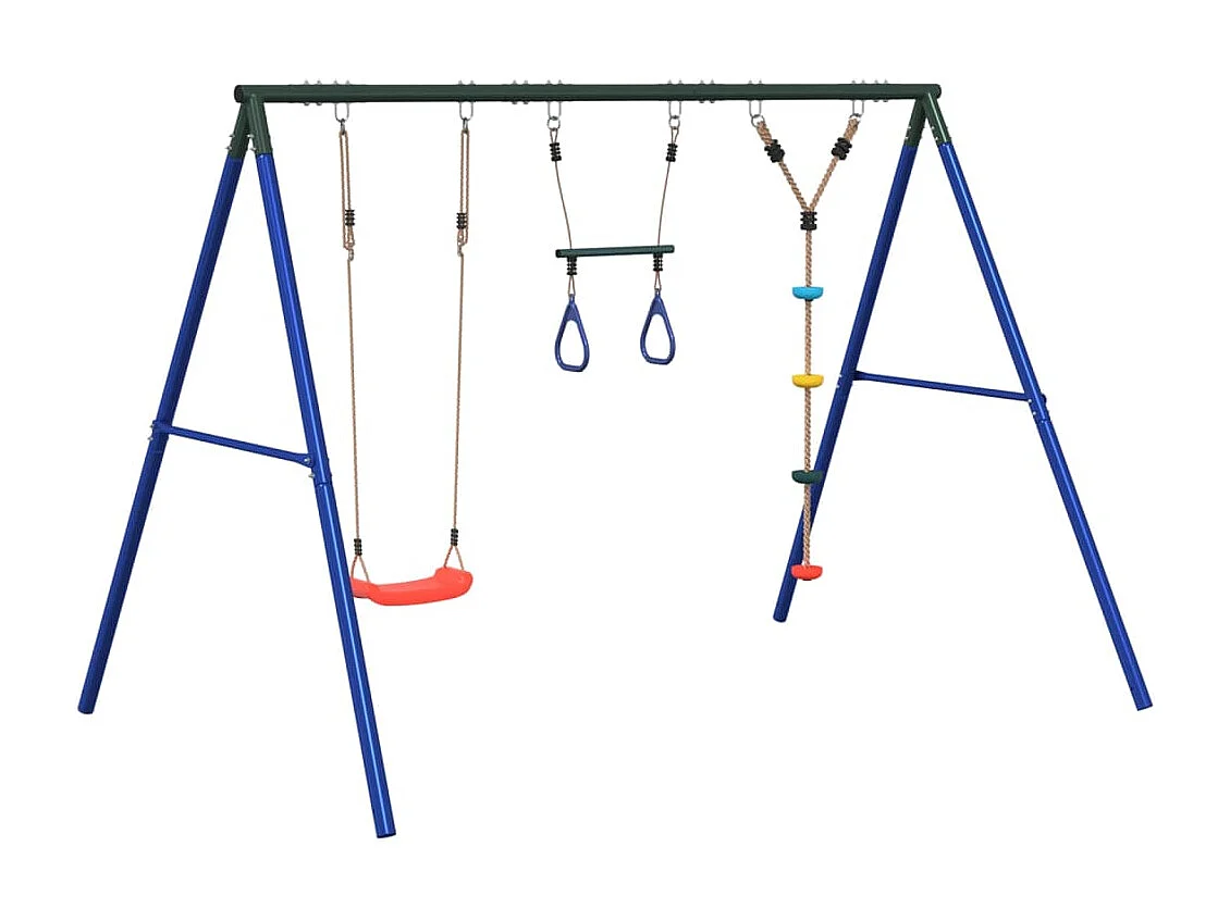 Set de columpios con columpio, trapecio y cuerda de discos ES727525