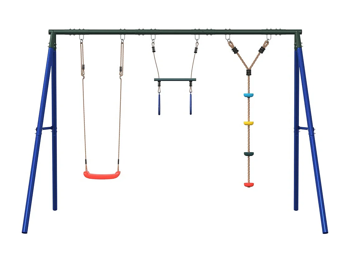 Set de columpios con columpio, trapecio y cuerda de discos ES727525