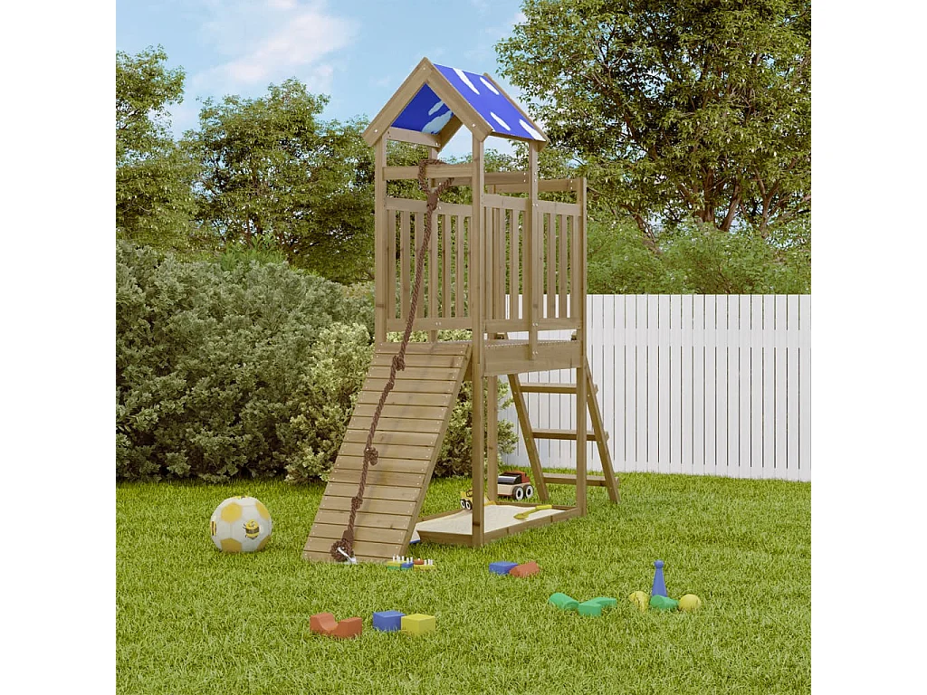 Aire de jeux d'extérieur bois de pin imprégné FR60725