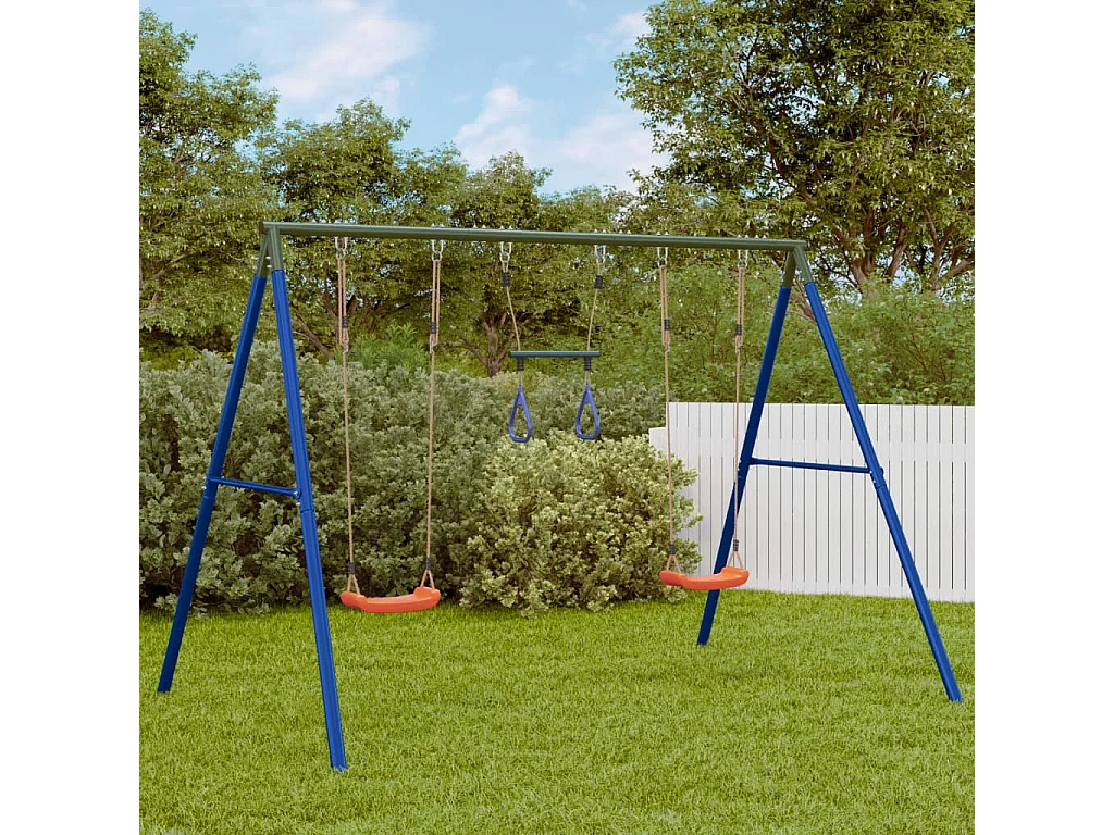 Juego de columpios de exterior con columpios y trapecio ES251630