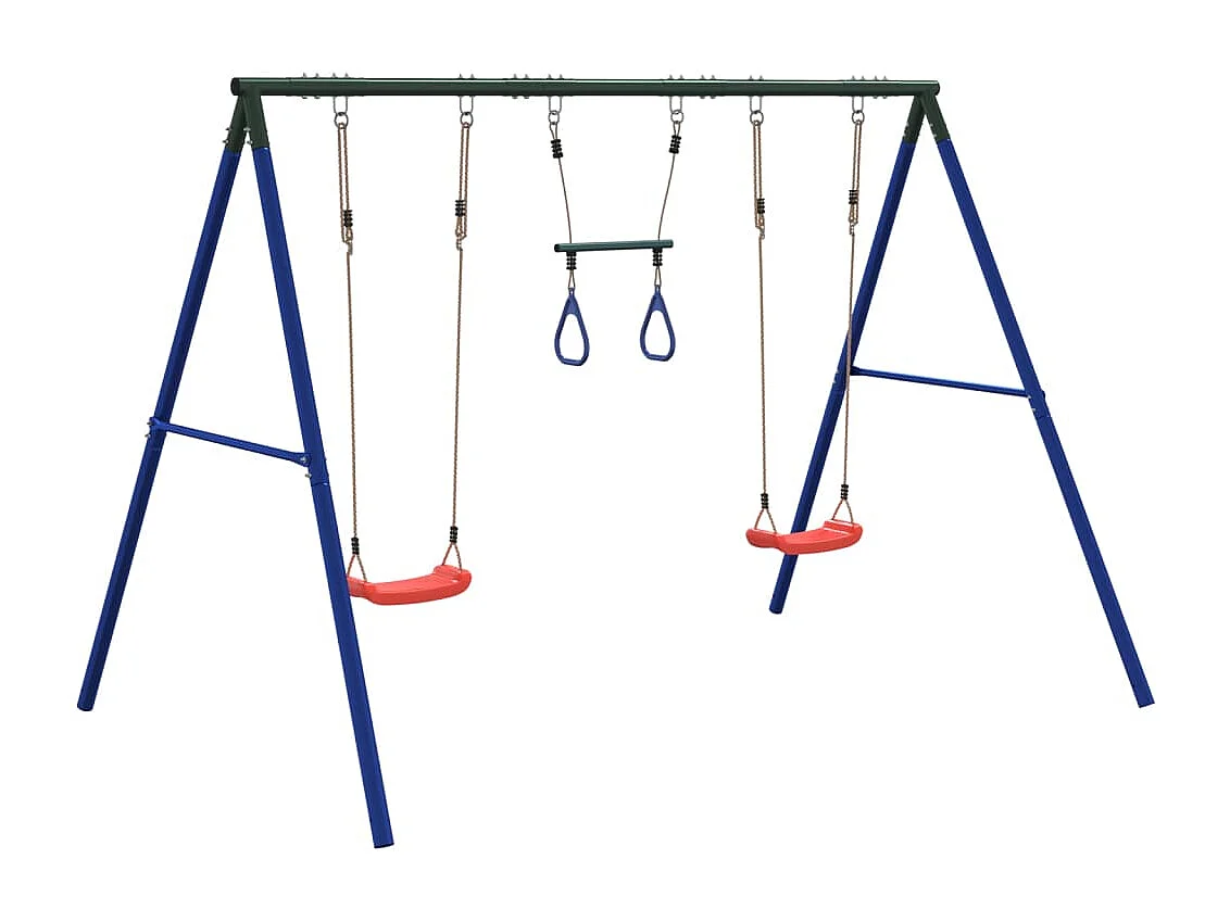 Juego de columpios de exterior con columpios y trapecio ES251630