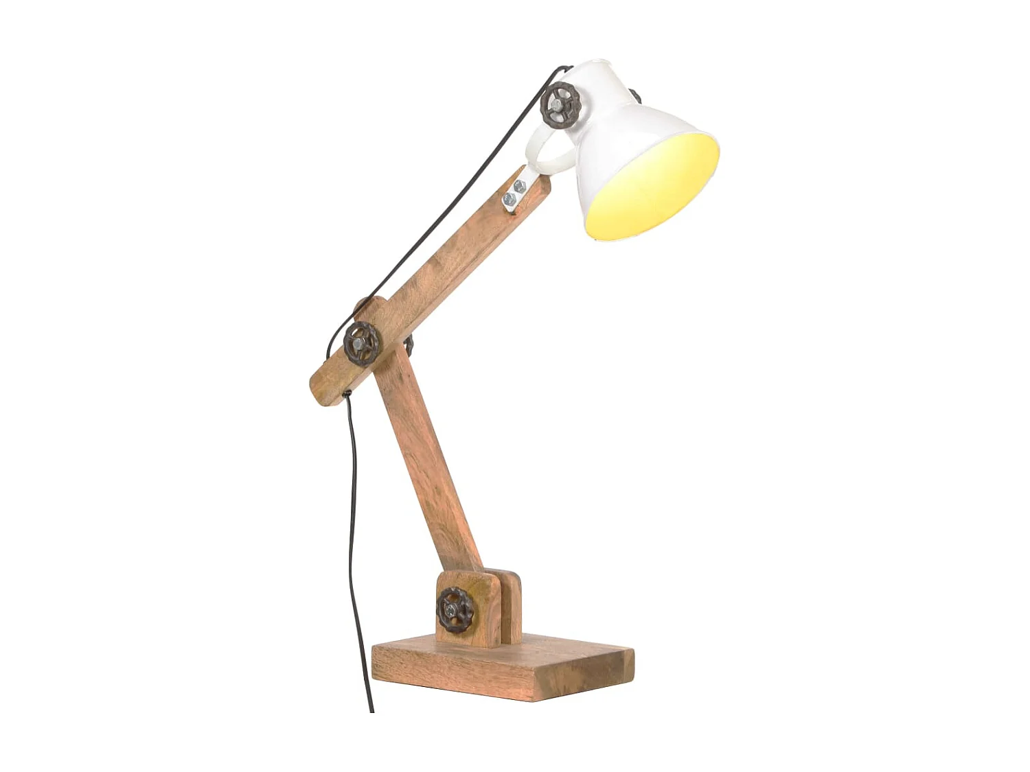 Candeeiro secretária industrial redondo 58x18x90cm E27 branco PT846574