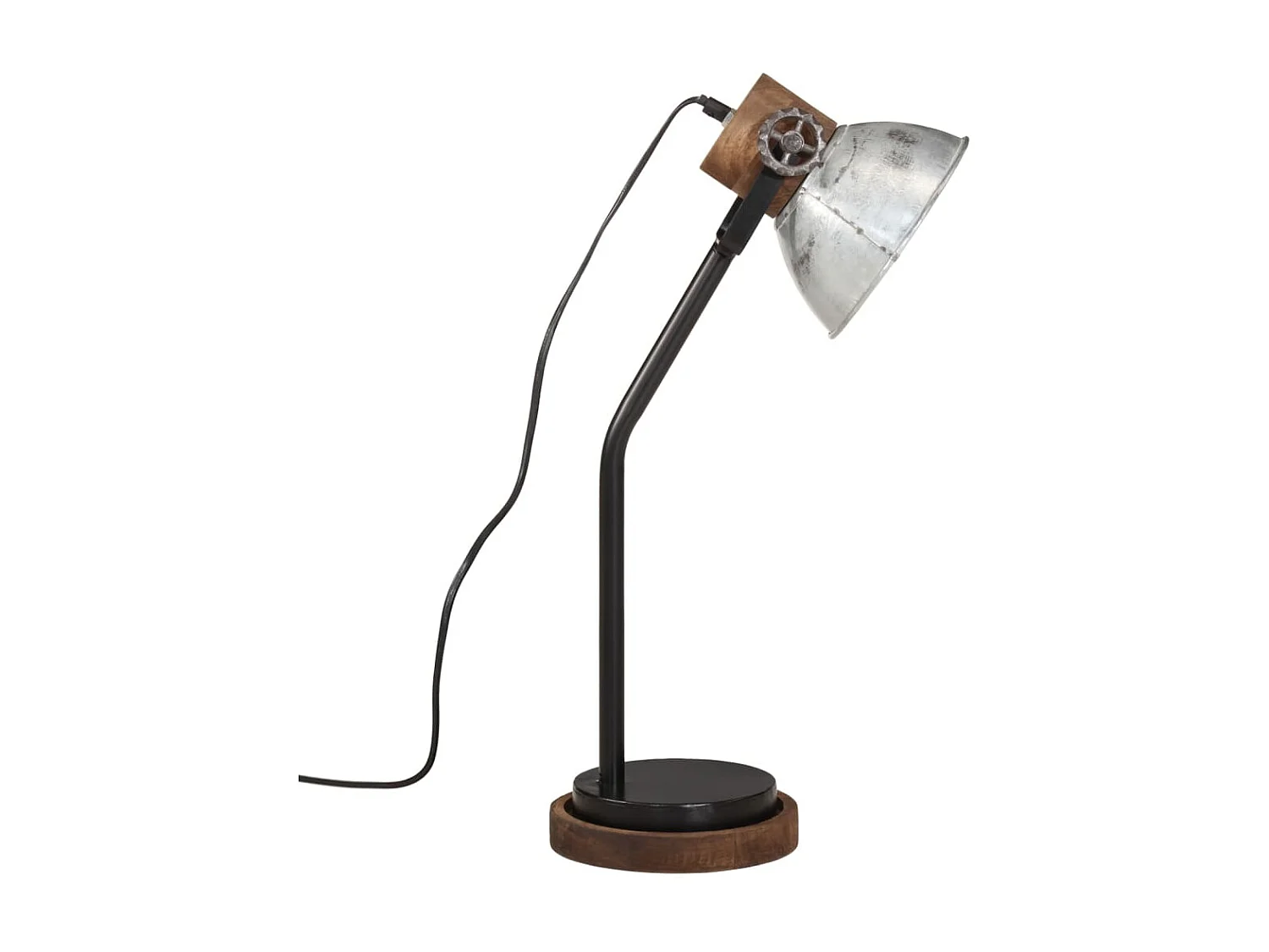Lampe de bureau 25 W argent vintage 18x18x60 cm E27 FR829105
