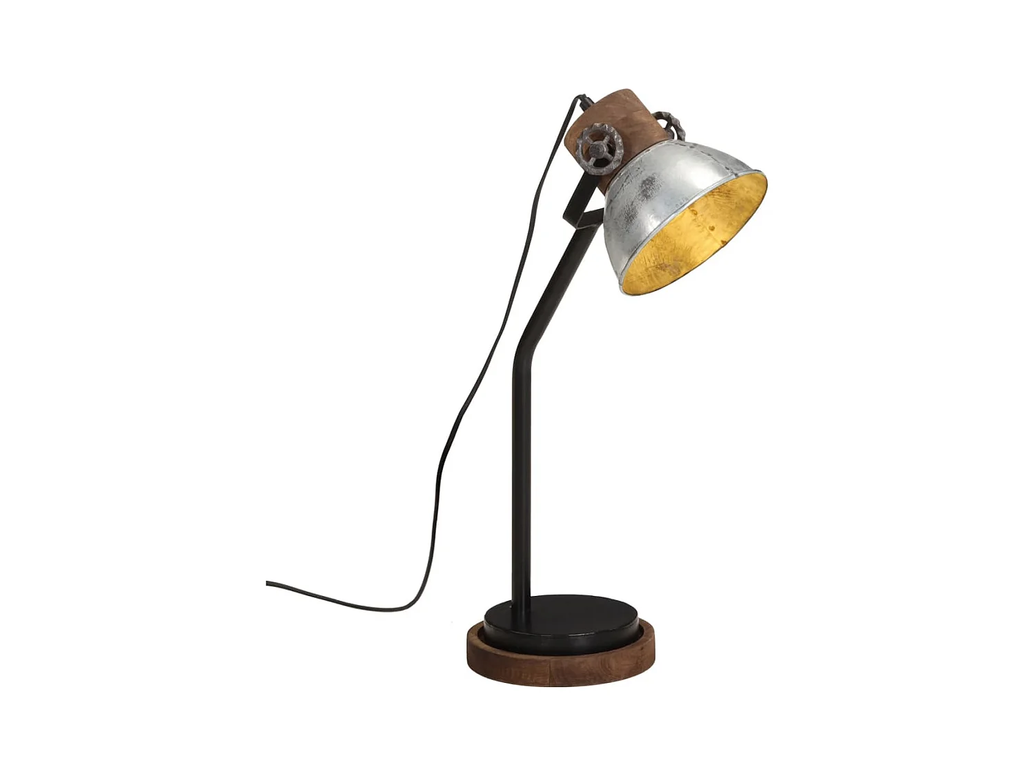 Bureaulamp 25 W E27 18x18x60 cm vintage zilverkleurig BE438227