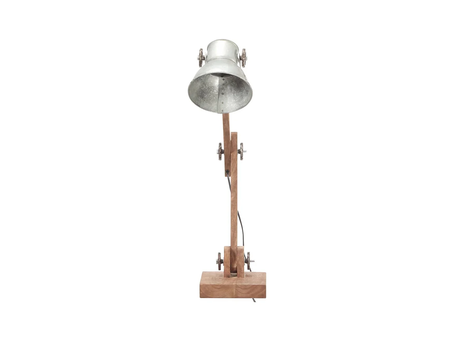 Candeeiro secretária industrial redondo 58x18x90cm E27 prateado PT103790
