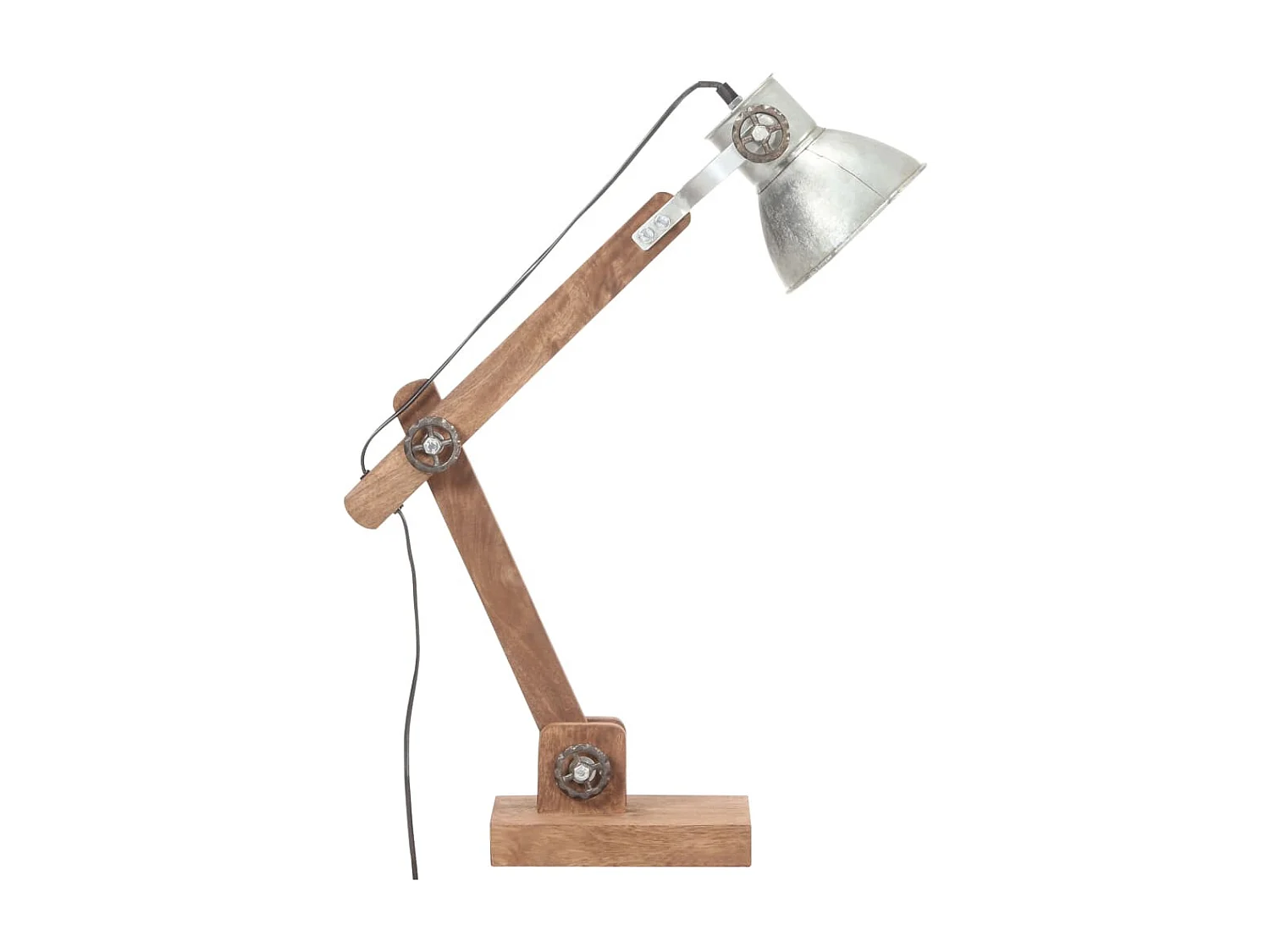 Candeeiro secretária industrial redondo 58x18x90cm E27 prateado PT103790