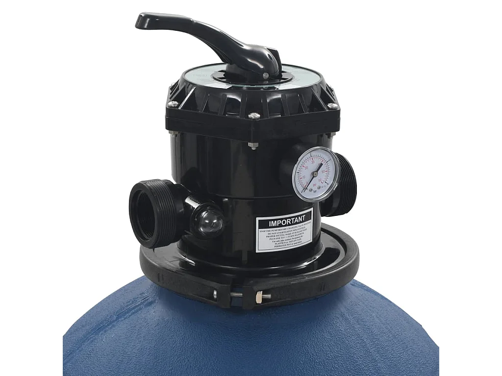 Filtre à sable pour piscine avec vanne 6 positions Bleu 560 mm FR988108