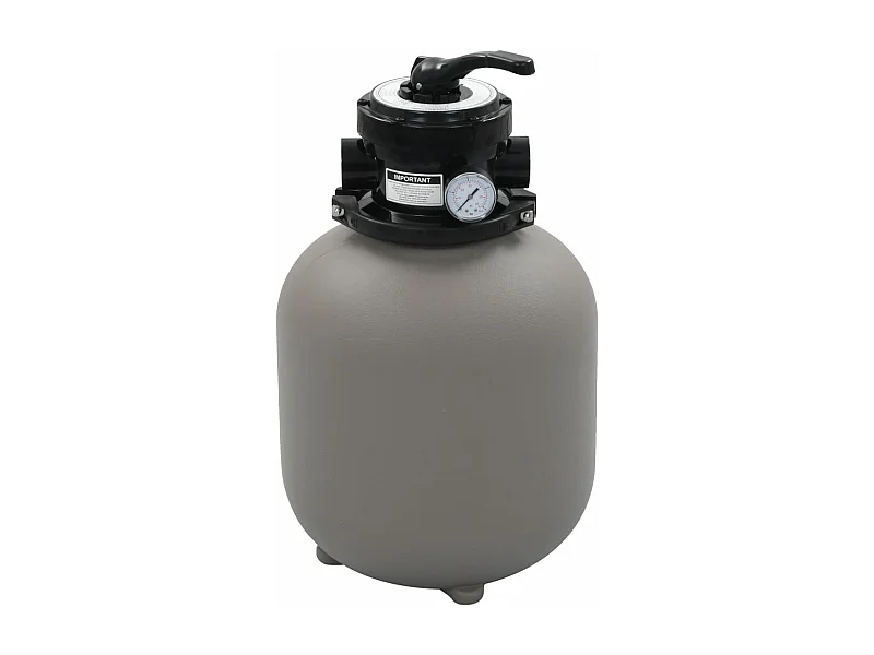 Zwembadzandfilter met 4-positie ventiel 350 mm grijs BE380452