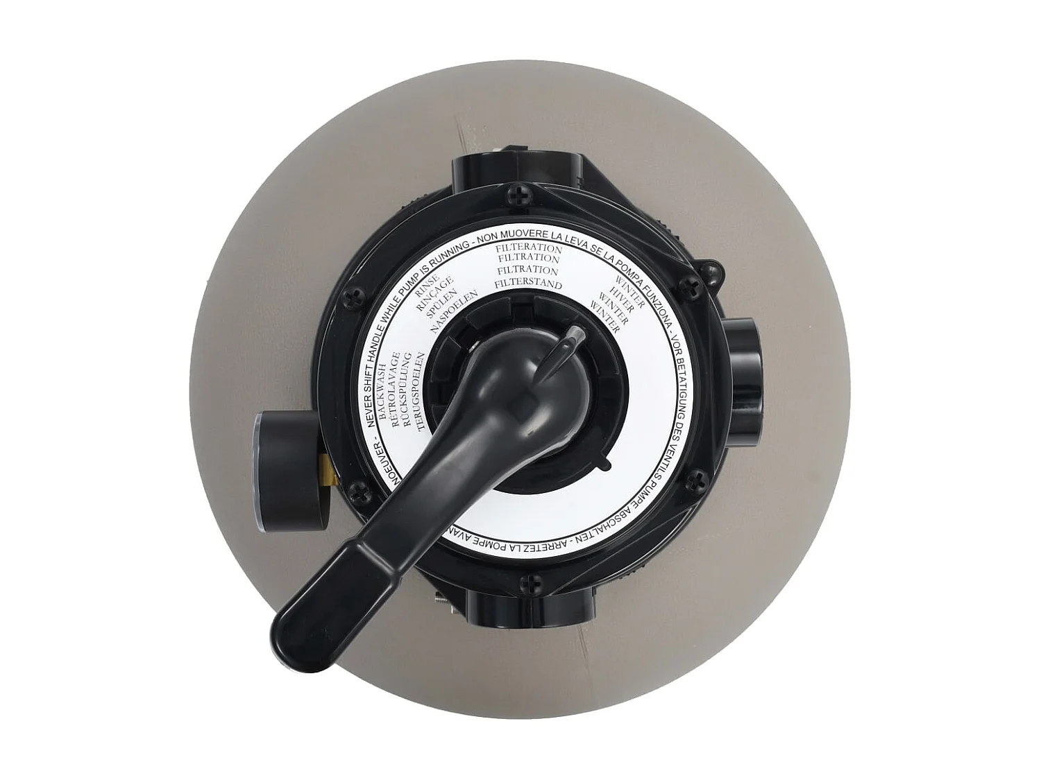 Filtre à sable pour piscine avec vanne 4 positions Gris 350 mm FR884679