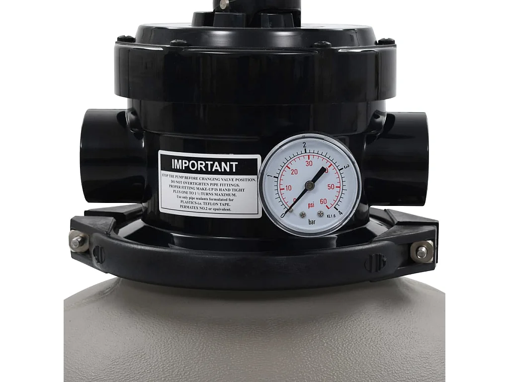 Filtre à sable pour piscine avec vanne 4 positions Gris 350 mm FR884679