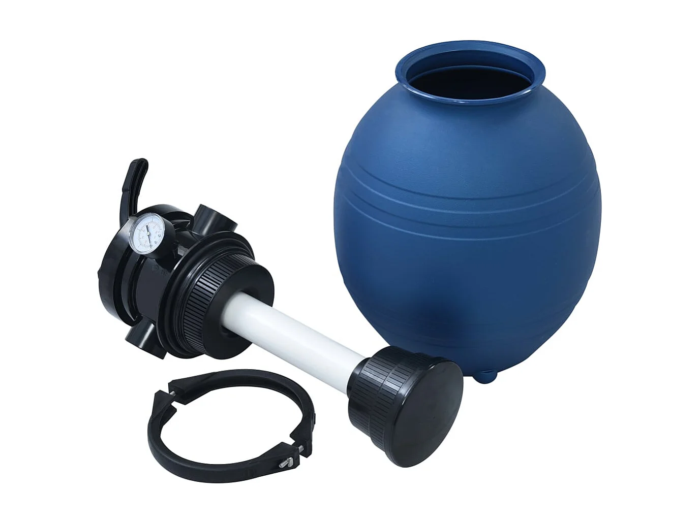 Filtre à sable pour piscine avec vanne 4 positions Bleu 300 mm FR340558