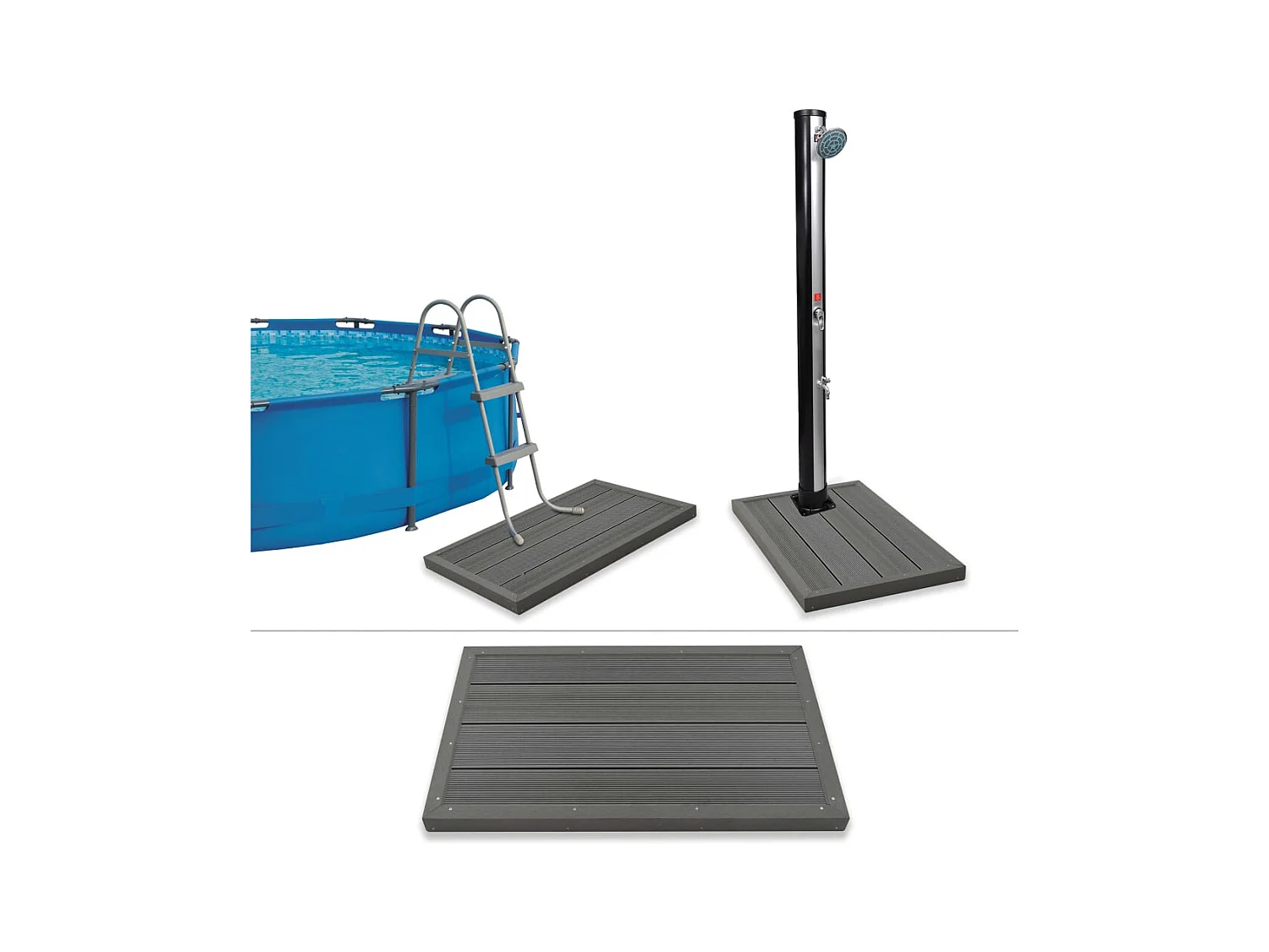 Élément de plancher pour douche solaire/échelle de piscine WPC FR509451