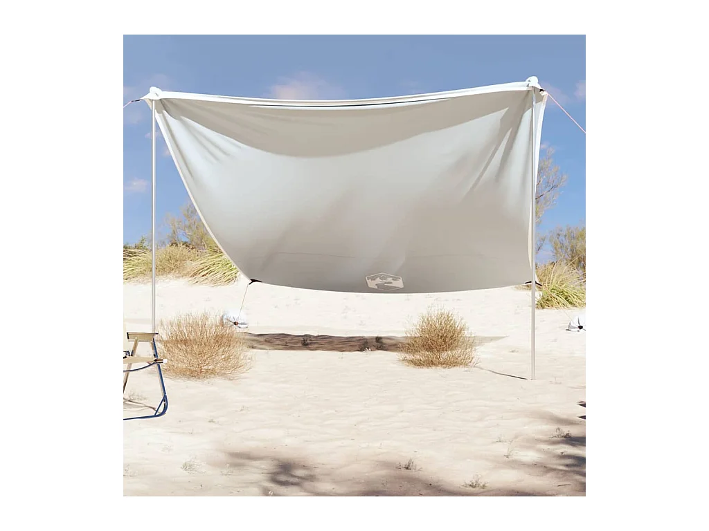 Auvent de plage avec ancres de sable gris 304x300 cm FR153787