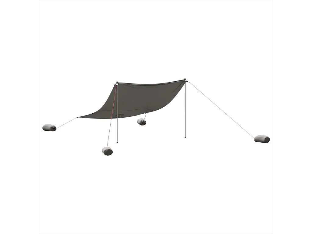 Toldo de praia com âncoras de areia 304x300 cm cinzento PT231940