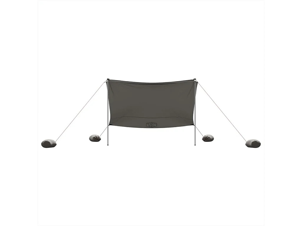 Toldo de praia com âncoras de areia 304x300 cm cinzento PT231940