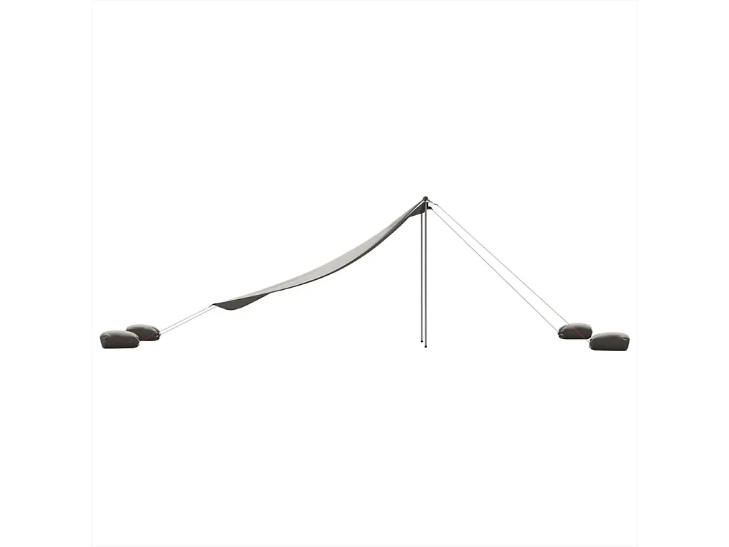 Toldo de praia com âncoras de areia 304x300 cm cinzento PT231940