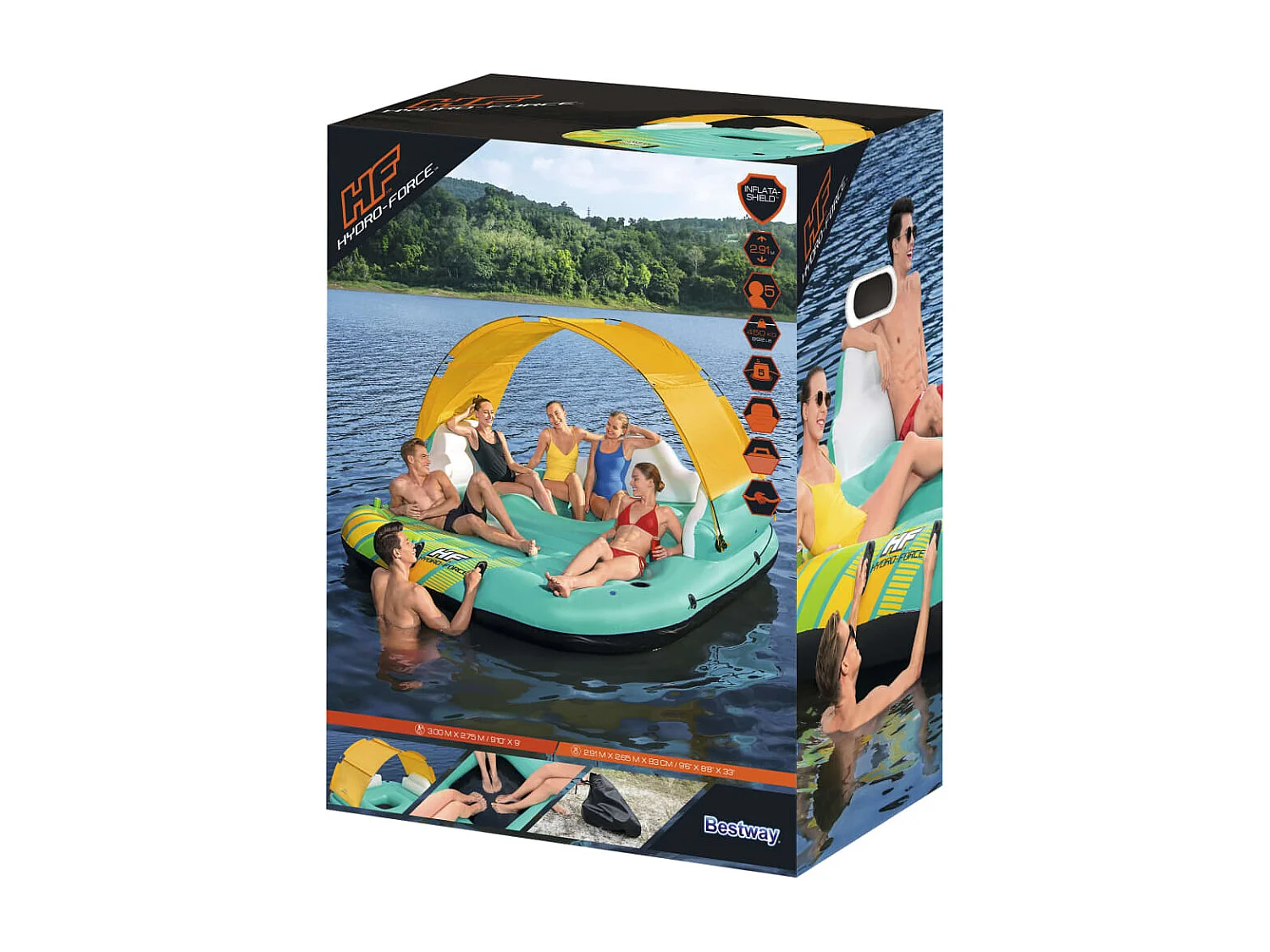 Île de piscine gonflable 5 personnes Sunny Lounge 291x265x83cm FR189165