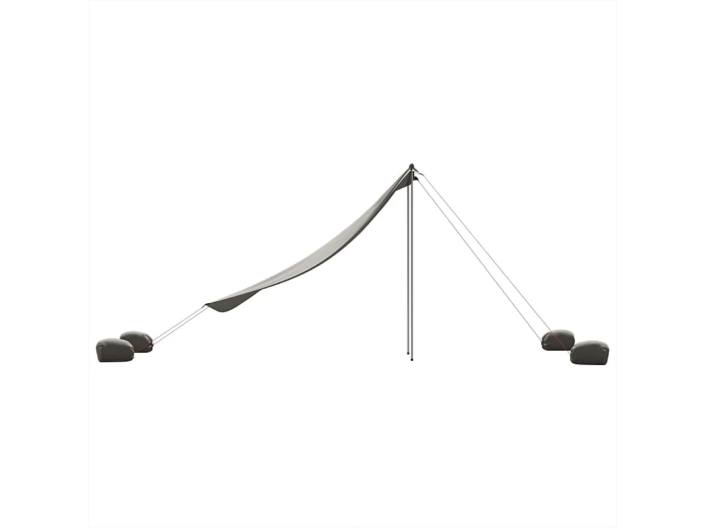 Auvent de plage avec ancres de sable gris 214x236 cm FR815621