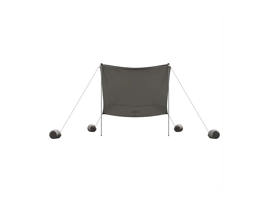 Auvent de plage avec ancres de sable gris 214x236 cm FR815621