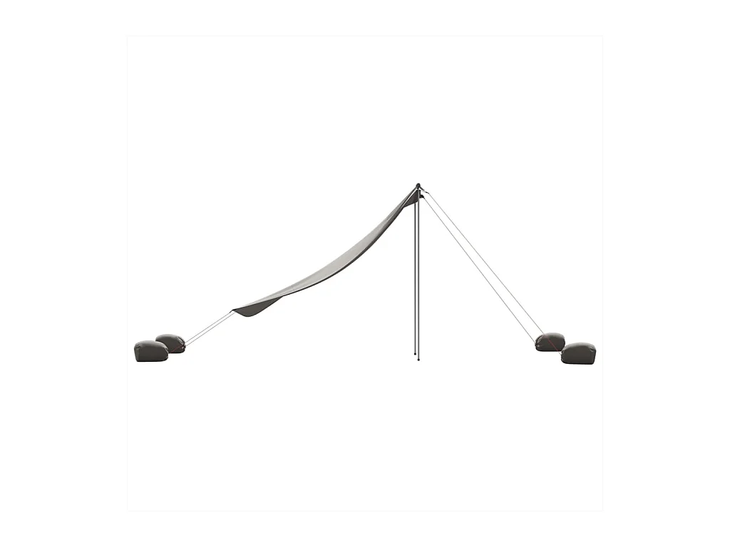 Auvent de plage avec ancres de sable gris 214x236 cm FR815621