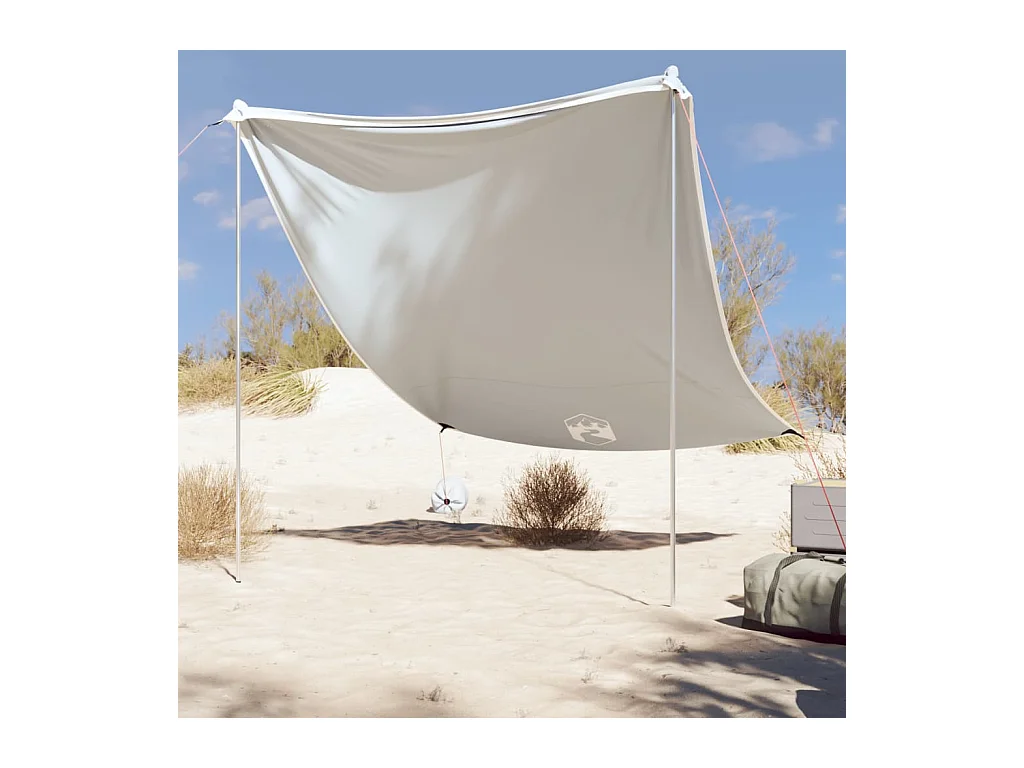 Auvent de plage avec ancres de sable gris 214x236 cm FR815621