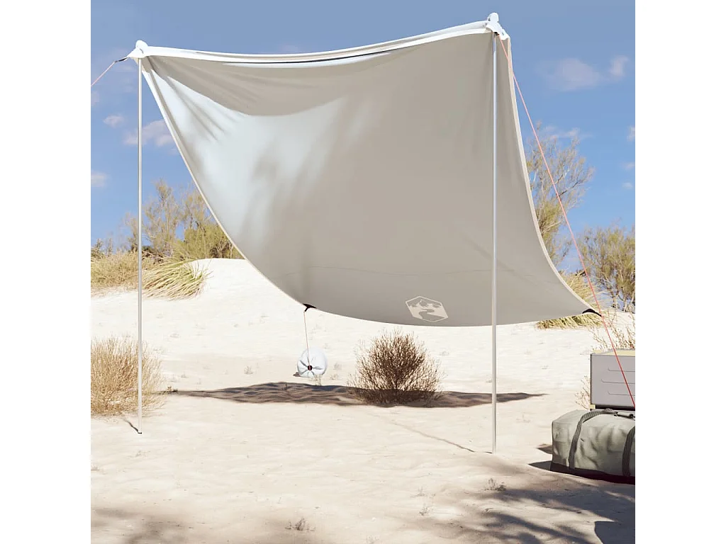Toldo de praia com âncoras de areia 214x236 cm cinzento PT405674