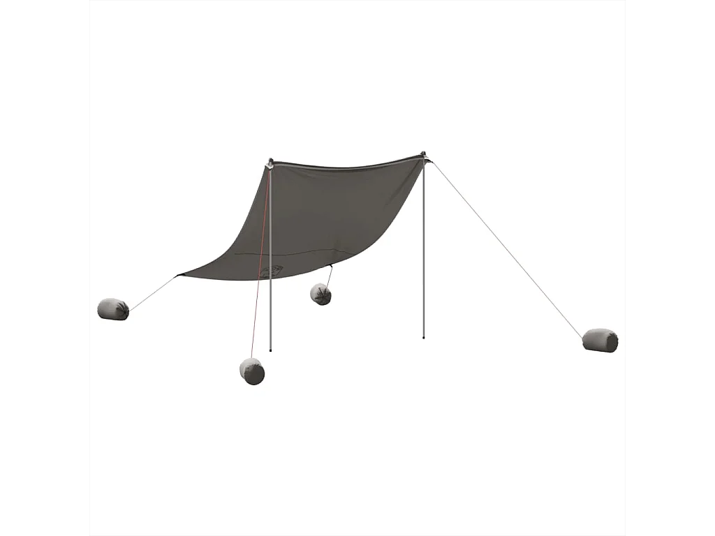 Toldo de praia com âncoras de areia 214x236 cm cinzento PT405674