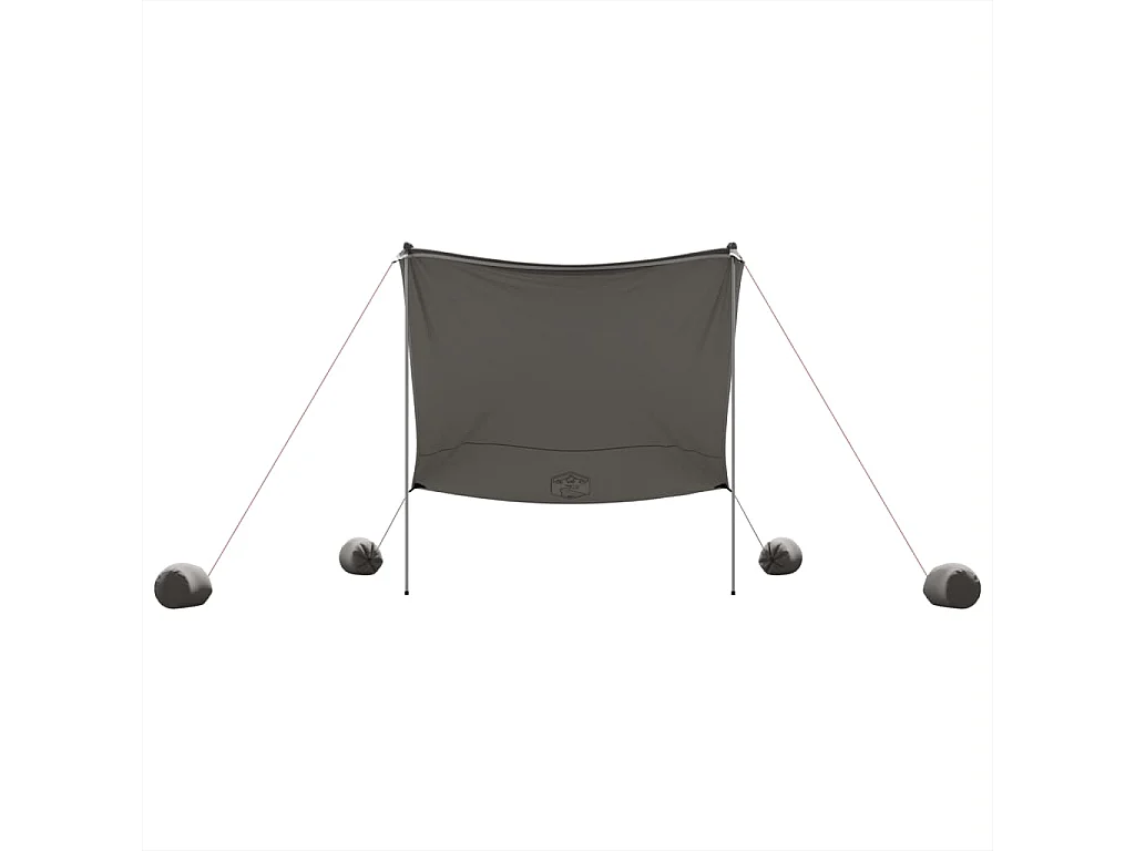 Toldo de praia com âncoras de areia 214x236 cm cinzento PT405674
