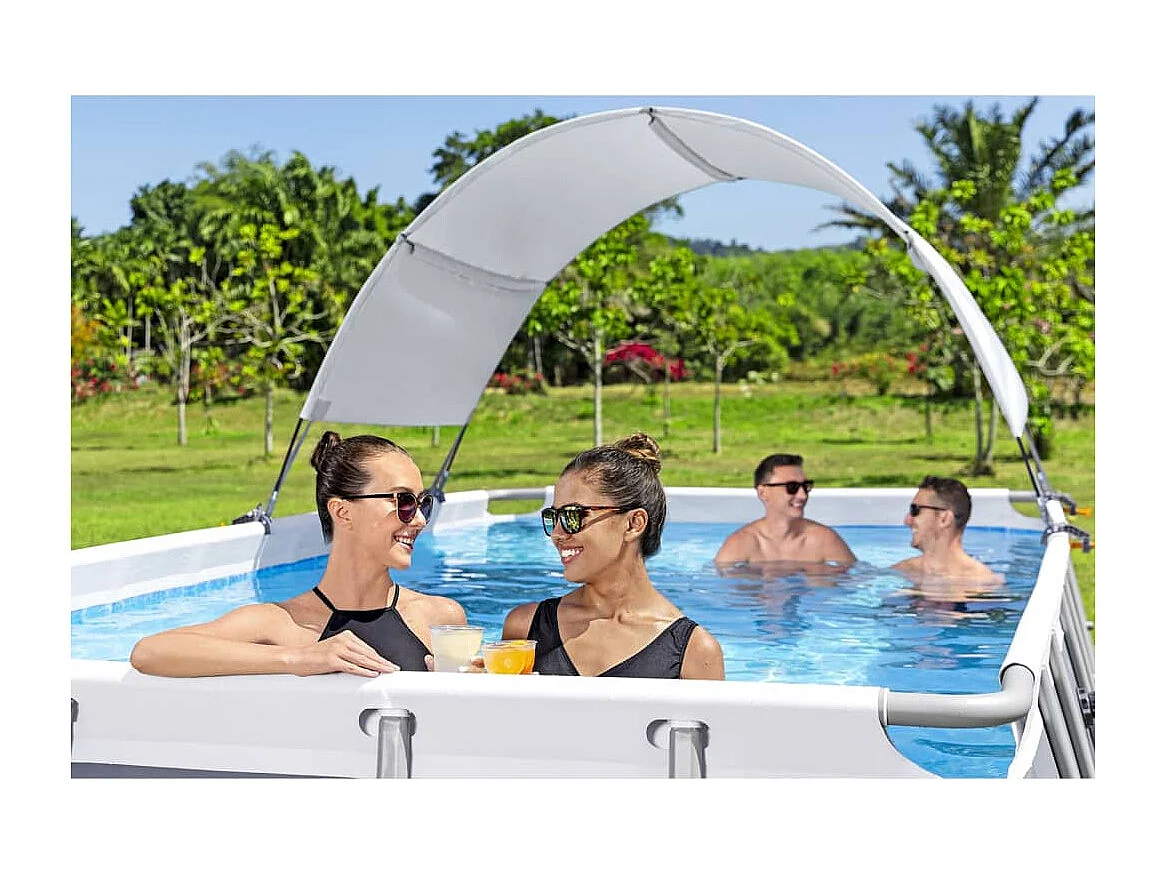 Auvent de piscine hors sol Blanc FR132870