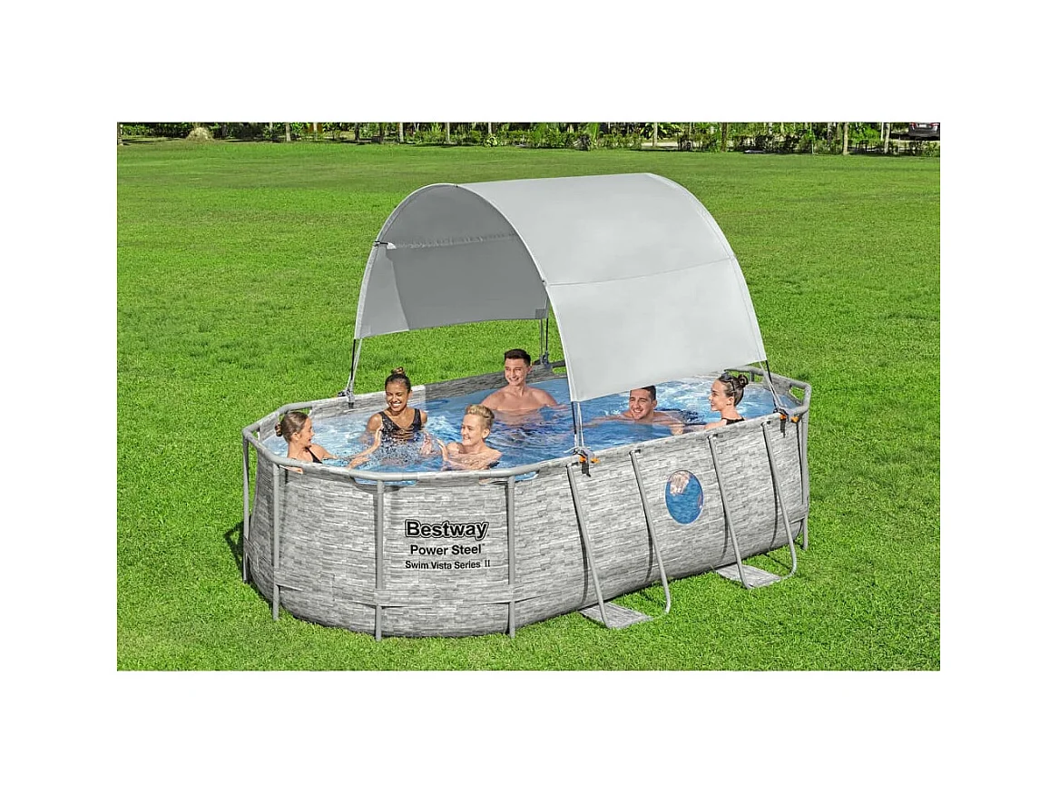 Auvent de piscine hors sol Blanc FR132870