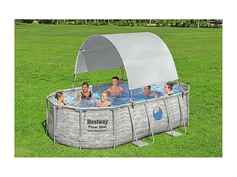 Auvent de piscine hors sol Blanc FR132870