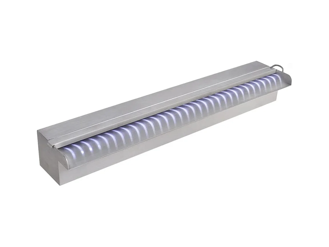 Lame d'eau rectangulaire à LED 60 cm en acier inoxydable pour piscine FR666290