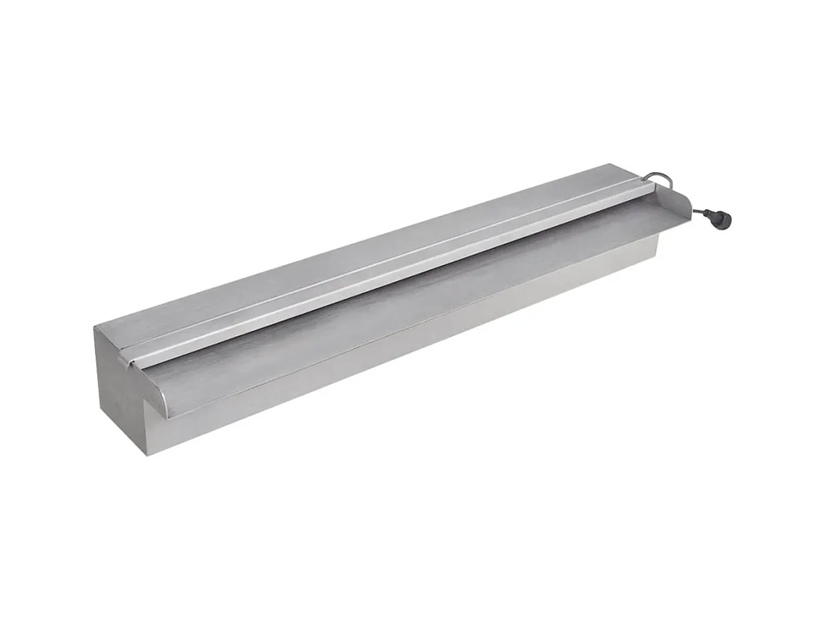 Lame d'eau rectangulaire à LED 60 cm en acier inoxydable pour piscine FR666290