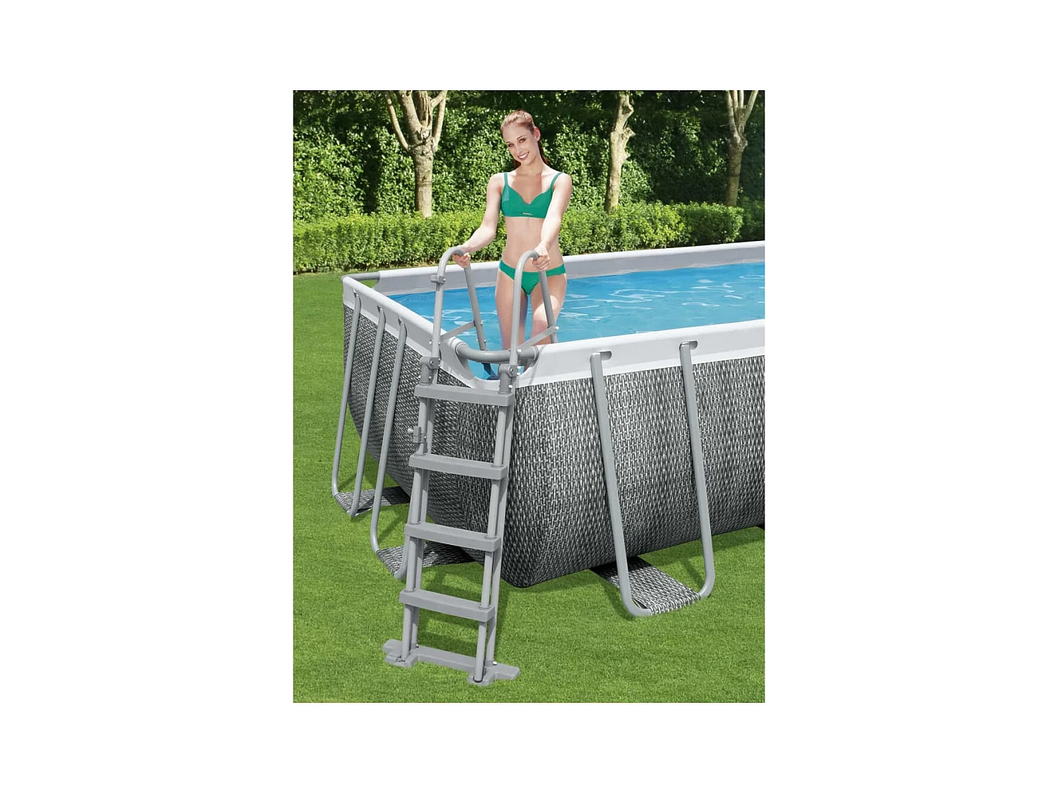 Zwembadladder Flowclear met 4 treden 122 cm BE810278