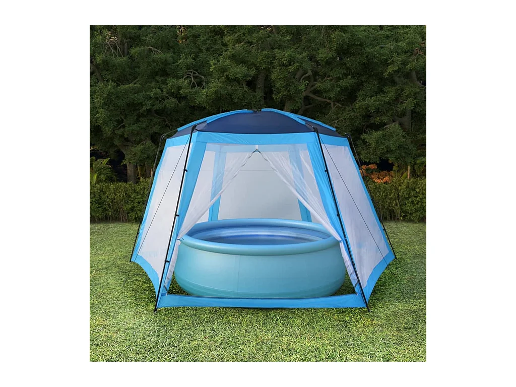 Tente de piscine Tissu 660x580x250 cm Bleu FR153775