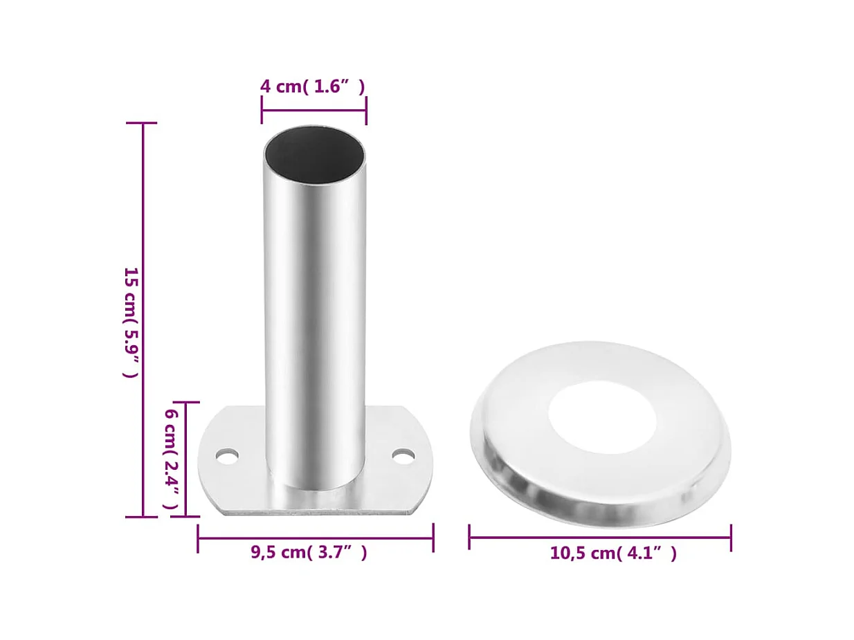 Soportes para escalera de piscina 2 uds acero inox 304 ES500445