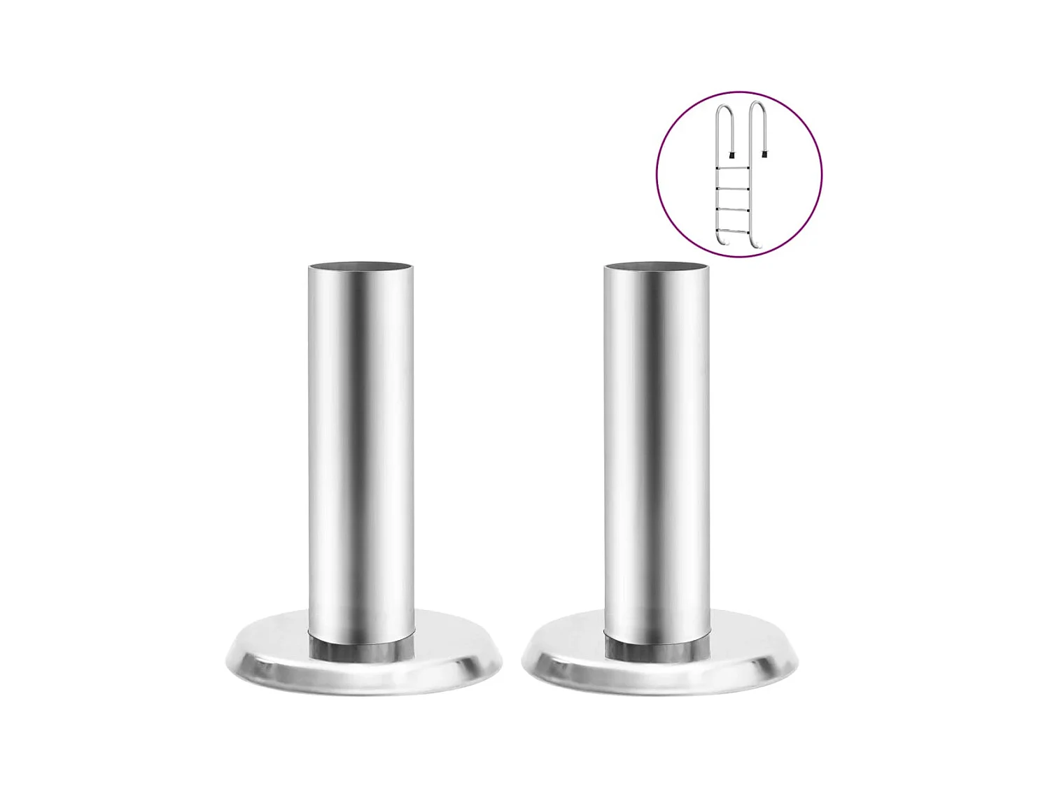 Soportes para escalera de piscina 2 uds acero inox 304 ES500445