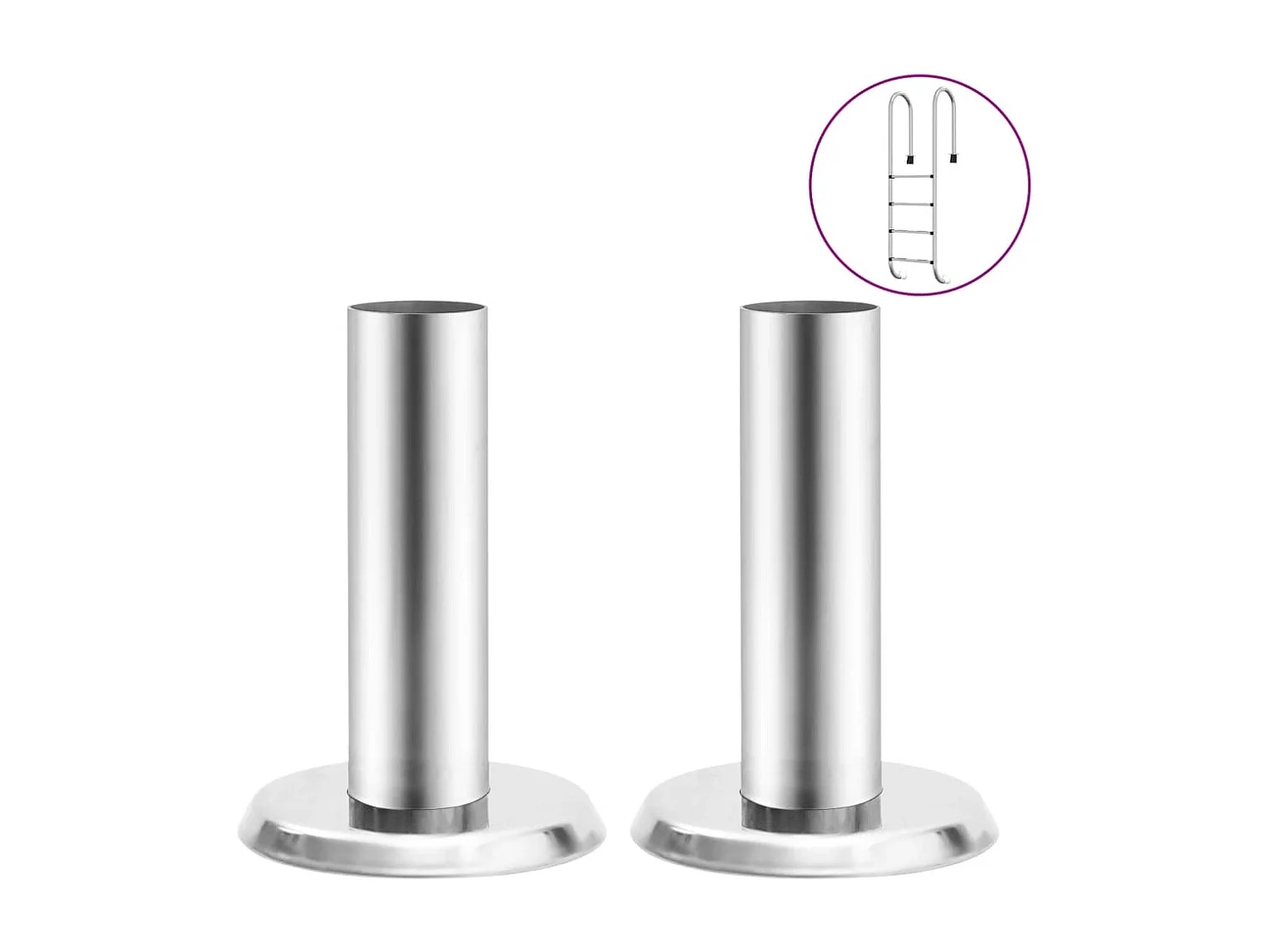 Soportes para escalera de piscina 2 uds acero inox 304 ES500445