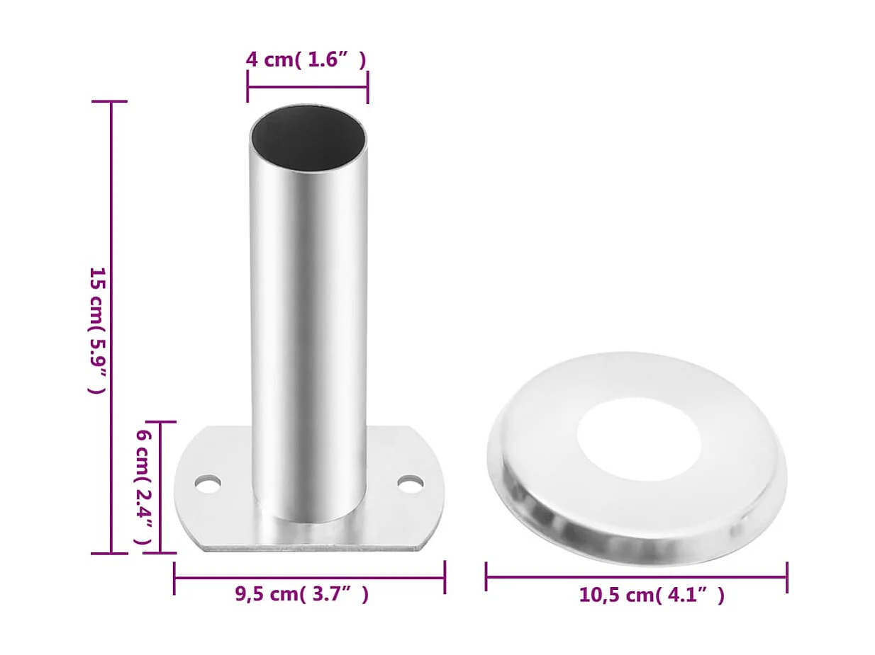 Soportes para escalera de piscina 2 uds acero inox 304 ES500445
