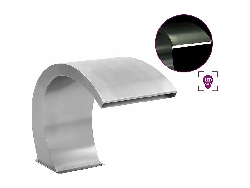 Fontaine de piscine avec LED Acier inoxydable 30x60x45 cm FR563468