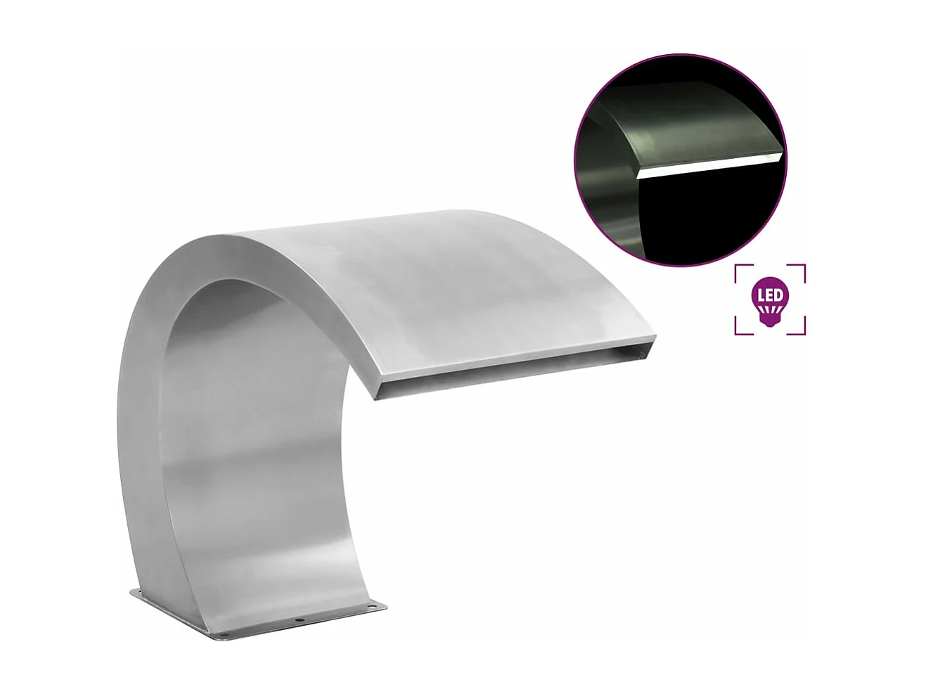 Fontaine de piscine avec LED Acier inoxydable 30x60x45 cm FR563468