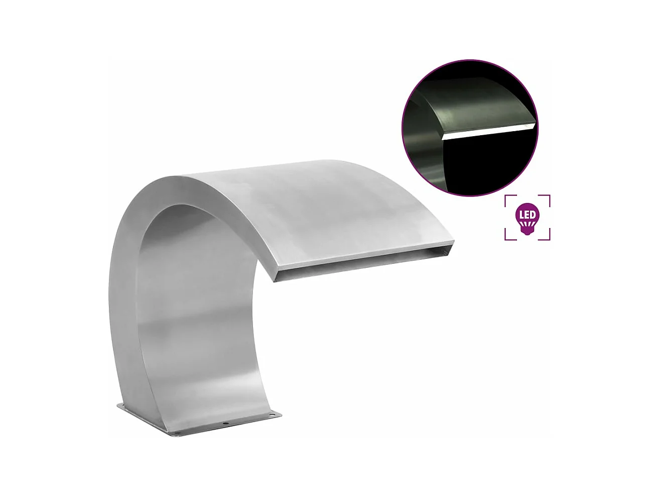 Zwembadfontein met LED's 30x60x45 cm roestvrij staal BE520409