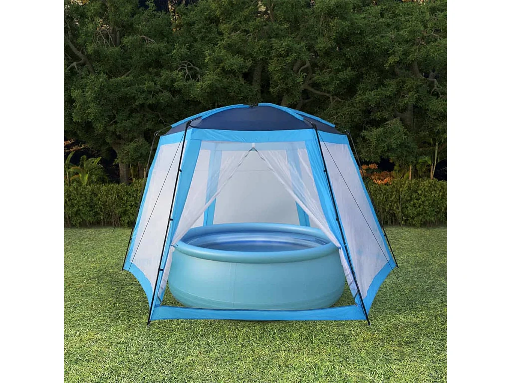 Carpa para piscina de tela azul 500x433x250 cm ES923101