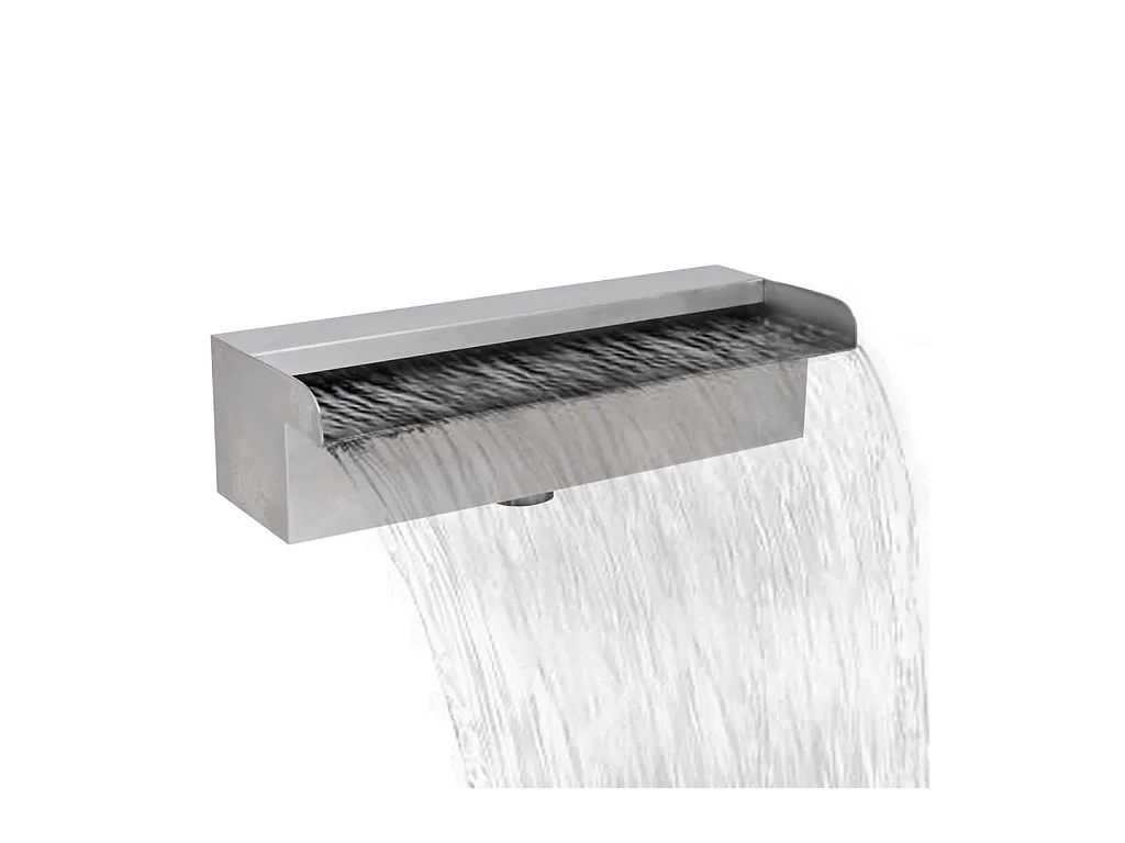 Lame d'eau rectangulaire 30 cm Acier inoxydable pour piscine FR461855