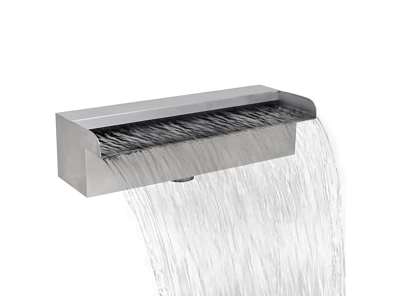 Fonte para piscina retangular 30 cm aço inoxidável PT516575