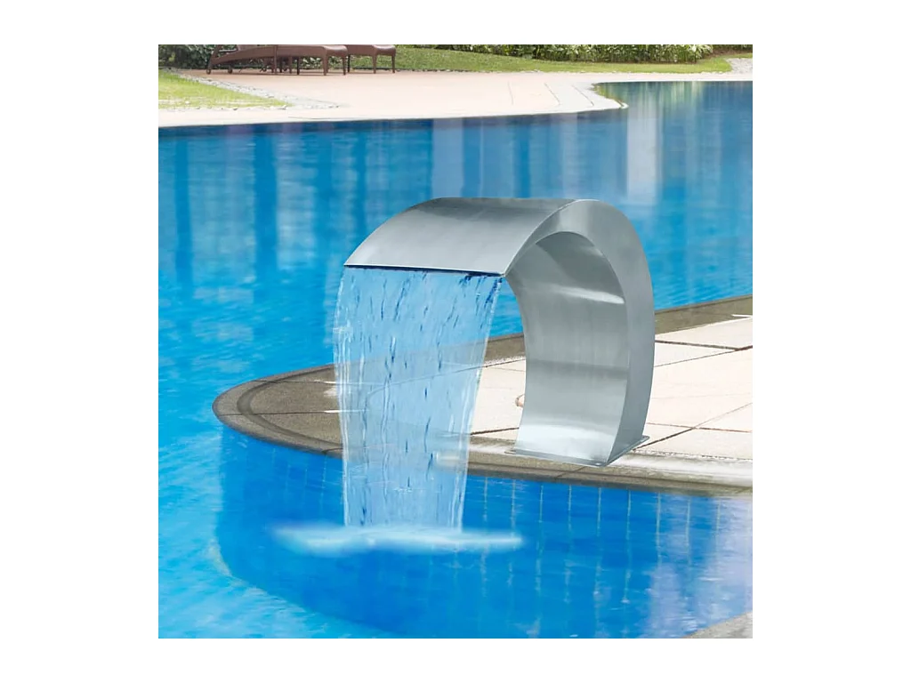 Fuente cascada para piscina de acero inoxidable 45x30x60 cm ES713676