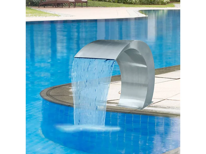 Fonte para piscina jardim aço inoxidável 45x30x60 cm PT969673