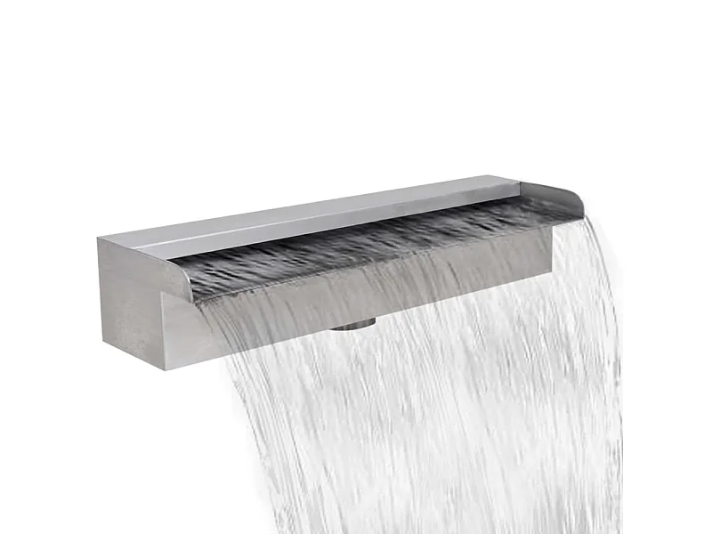 Lame d'eau rectangulaire 45 cm Acier inoxydable pour piscine FR369057