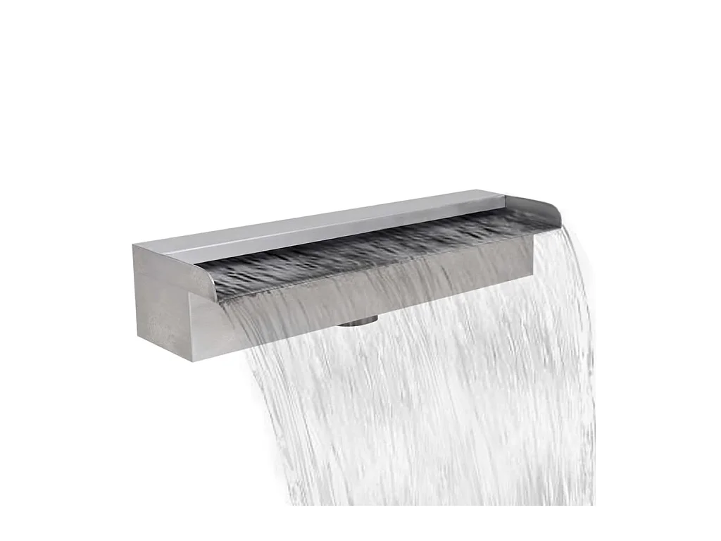 Lame d'eau rectangulaire 45 cm Acier inoxydable pour piscine FR369057